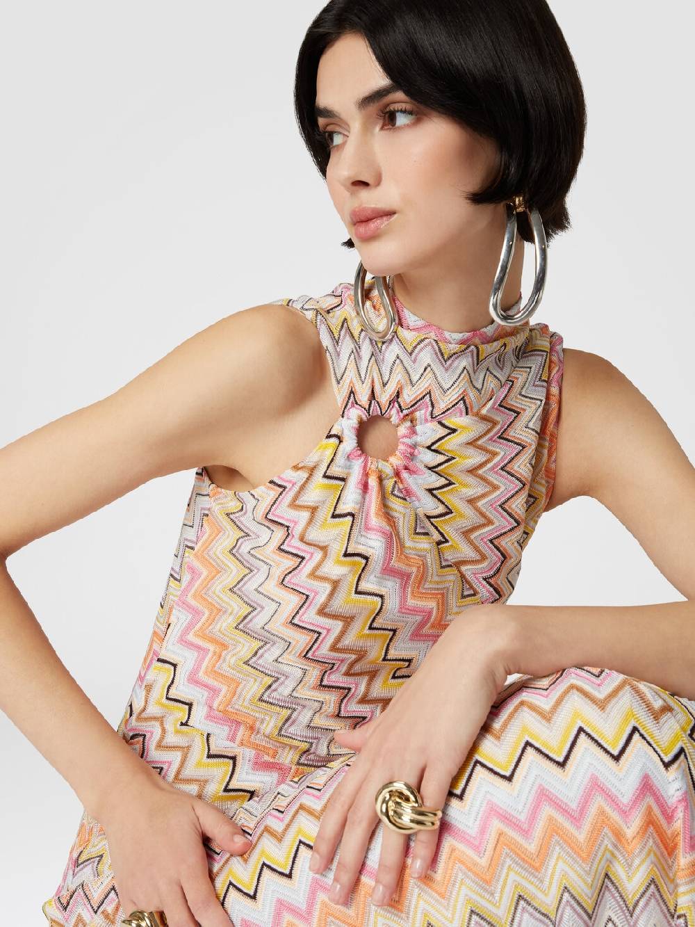 Missoni Abito lungo senza maniche con scollatura arricciata Qualità