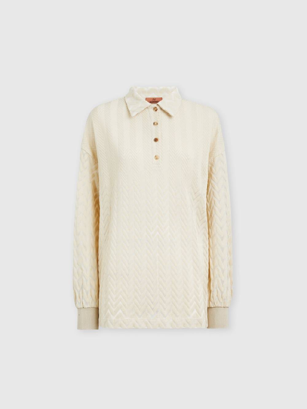 Missoni Polo a maniche lunghe con chevron tono su tono Vendita
