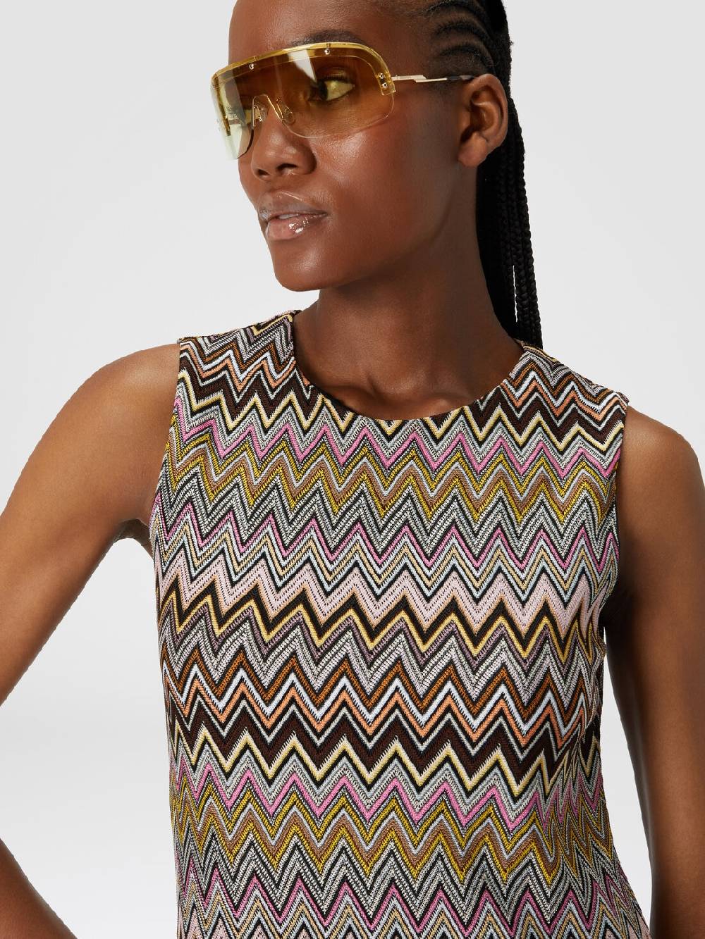 Missoni Mini-abito senza maniche in viscosa zig zag Spedizione Gratuita