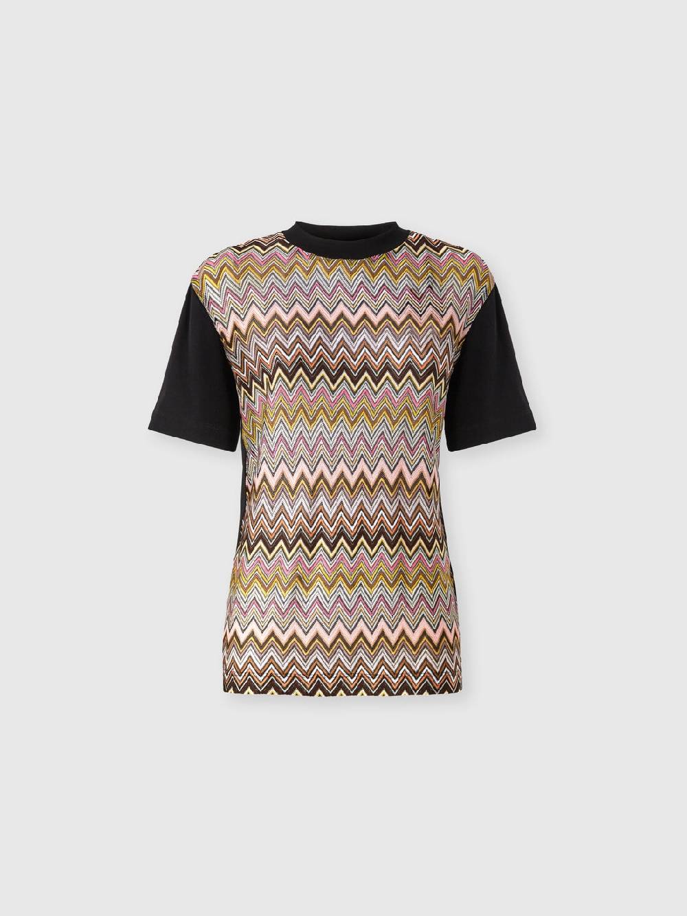Missoni T-shirt in jersey di cotone con inserti chevron Nuova