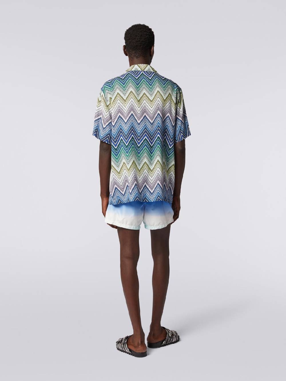 Missoni Camicia a maniche corte in viscosa con stampa macro zig zag Soddisfazione Garantita