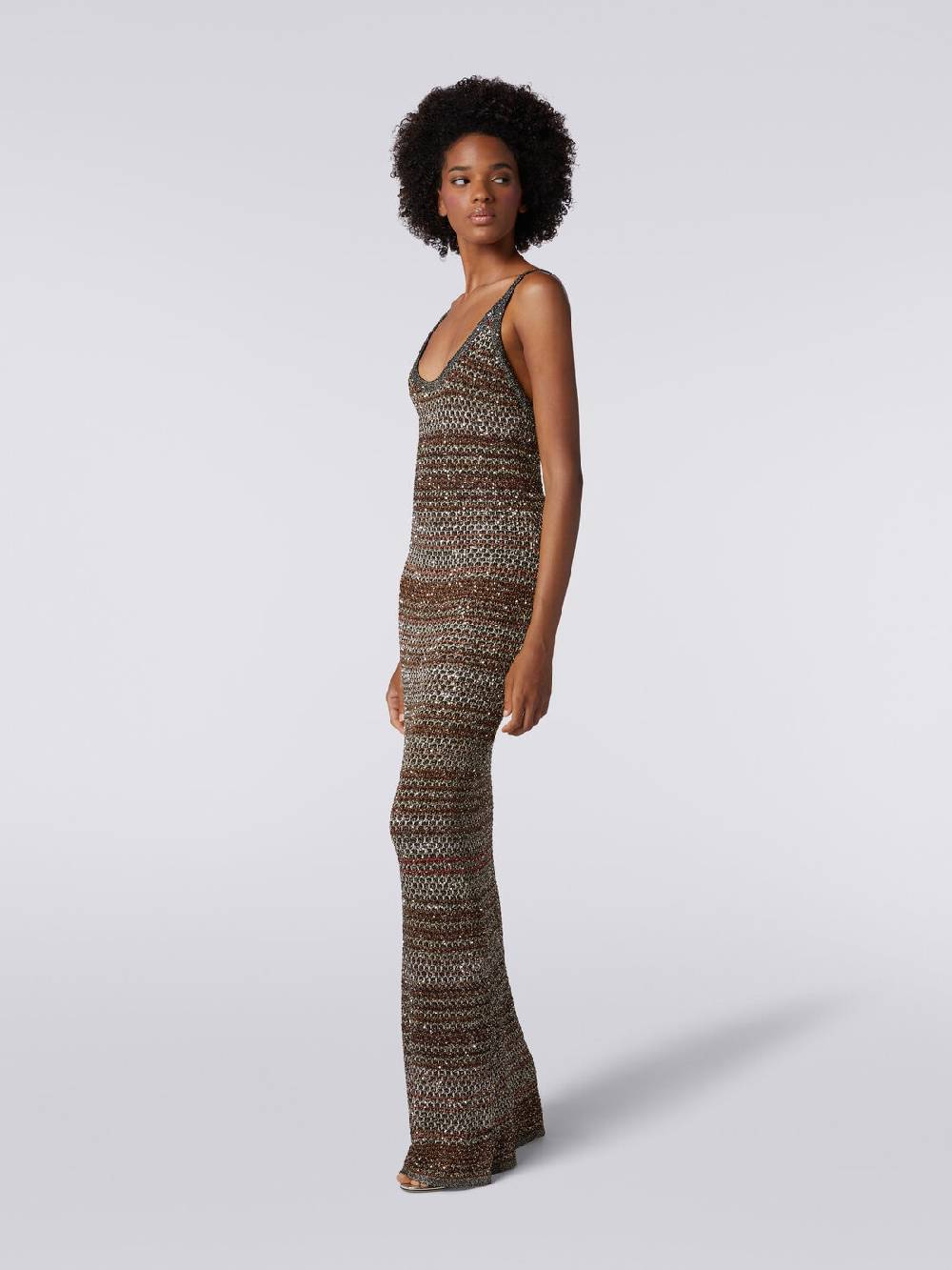 Missoni Abito lungo in maglia zig zag con trama effetto uncinetto Promozione Limitata