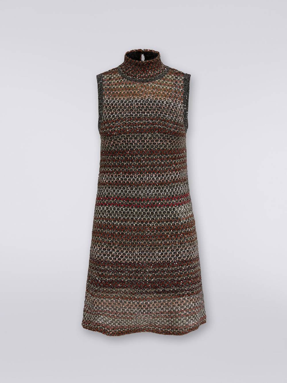 Missoni Mini-abito in maglia a rete con collo alto e applicazione di paillettes Affare Del Giorno
