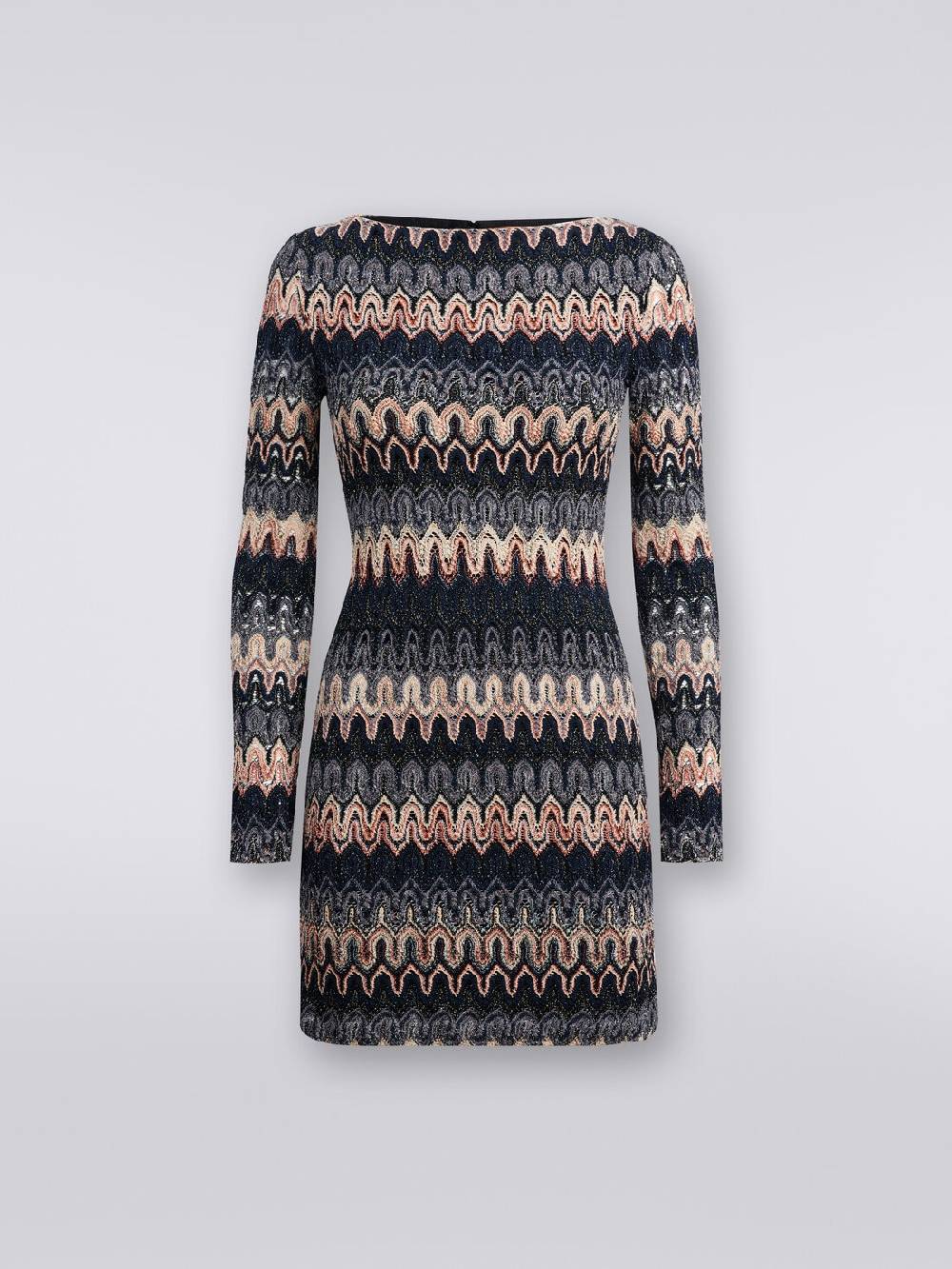 Missoni Mini-abito a maniche lunghe in misto viscosa motivo a onde Sottocosto