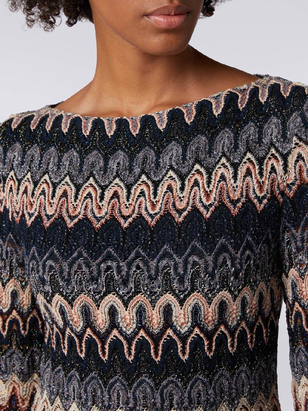 Missoni Mini-abito a maniche lunghe in misto viscosa motivo a onde Sottocosto