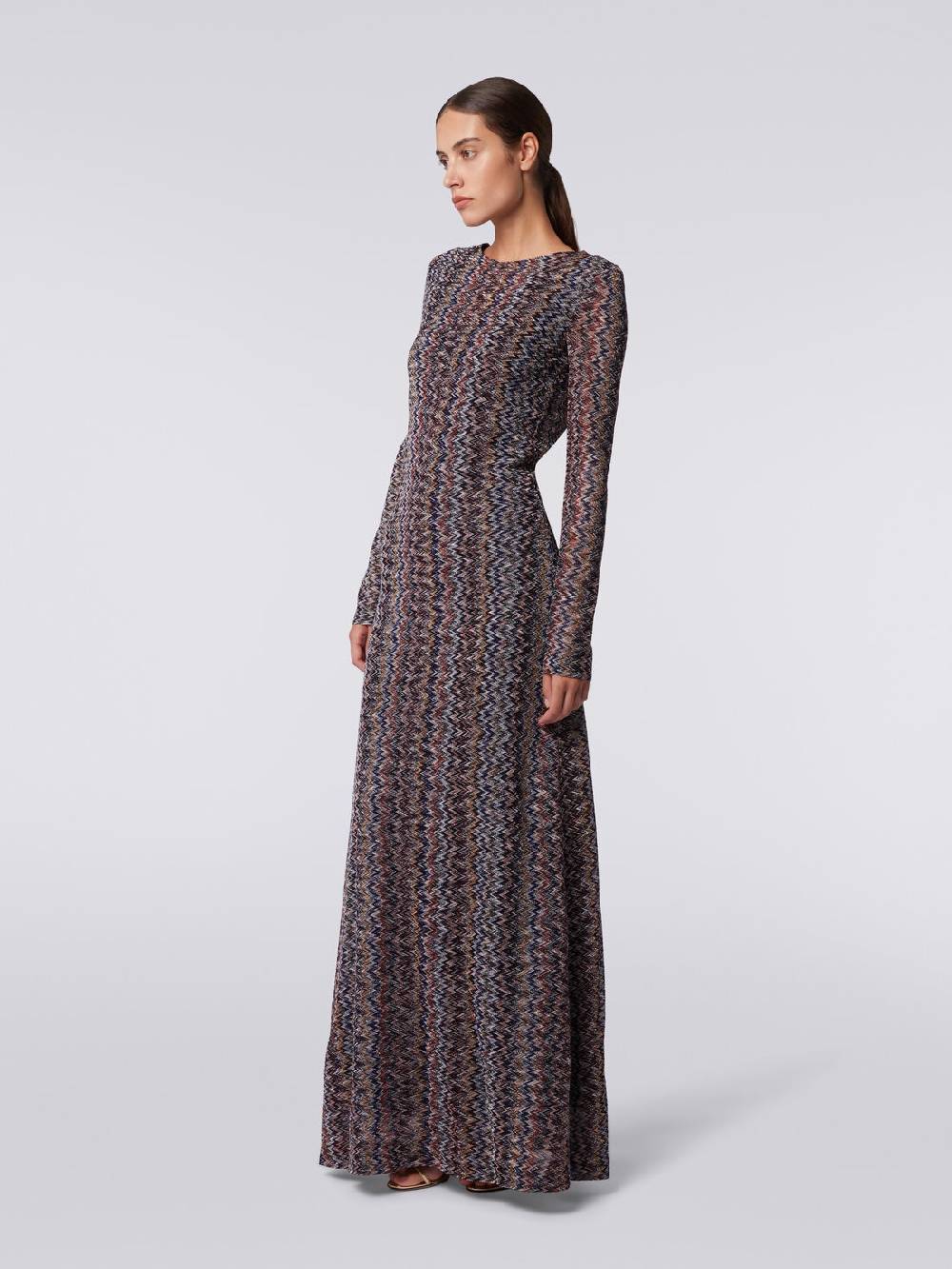 Missoni Abito lungo con scollatura a V posteriore in viscosa chevron con lurex Convenienza