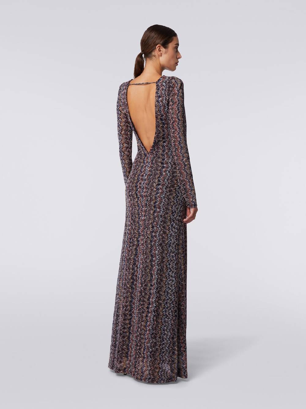 Missoni Abito lungo con scollatura a V posteriore in viscosa chevron con lurex Convenienza