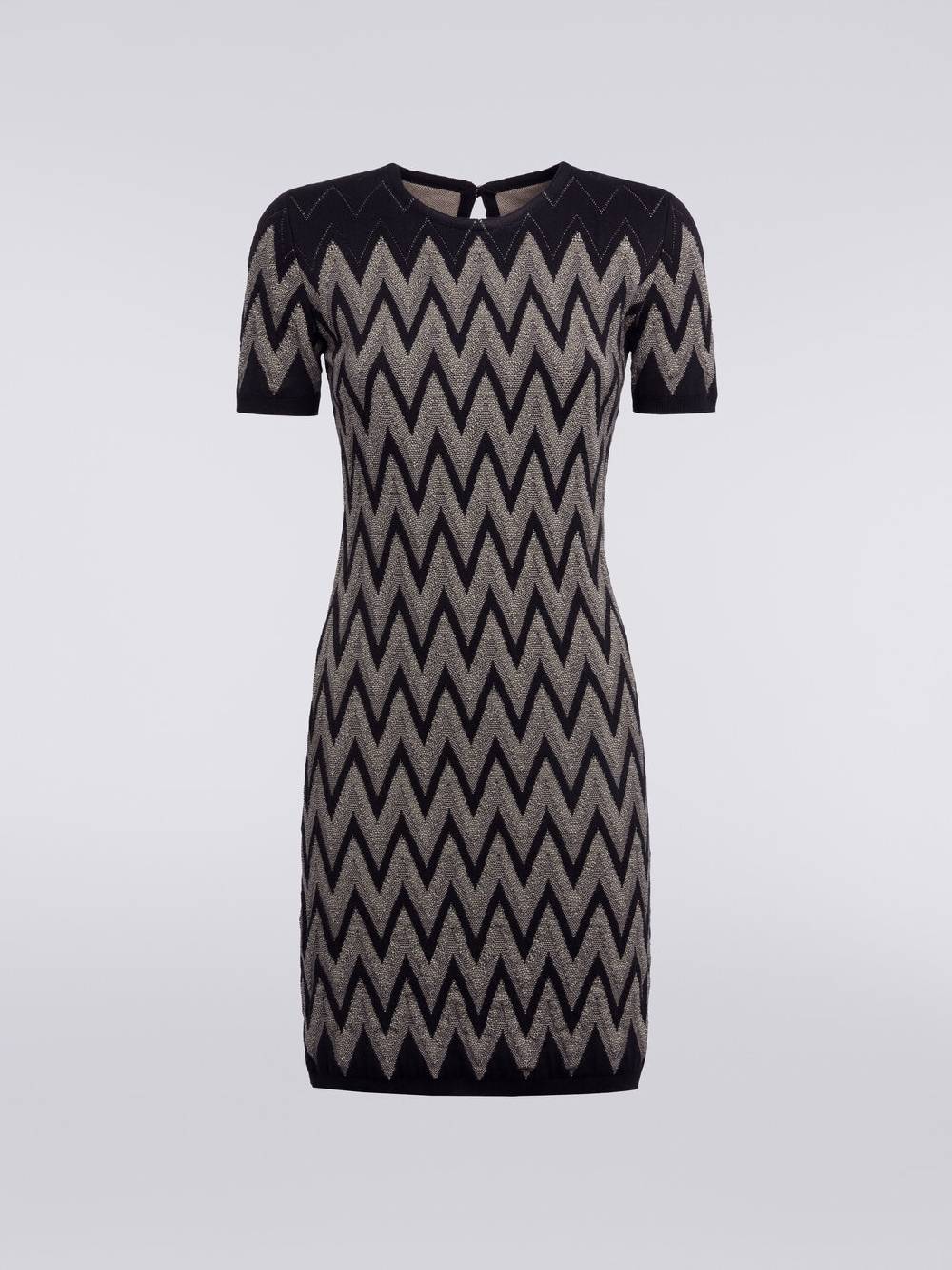 Missoni Abito girocollo in cotone chevron con lurex Novità