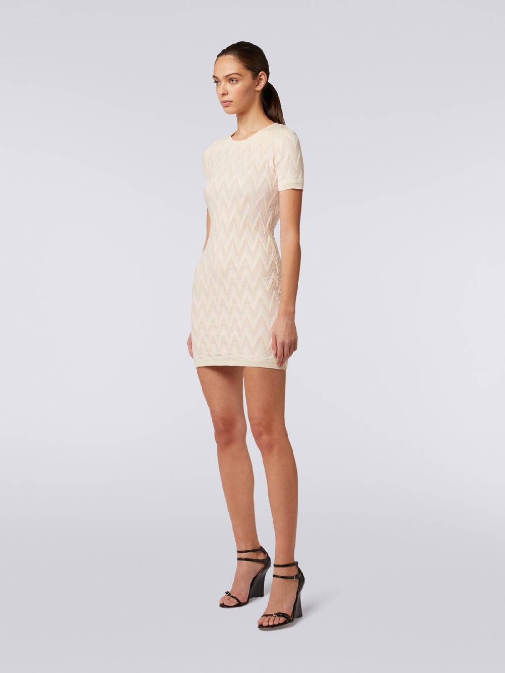 Missoni Abito girocollo in cotone chevron con lurex Presa
