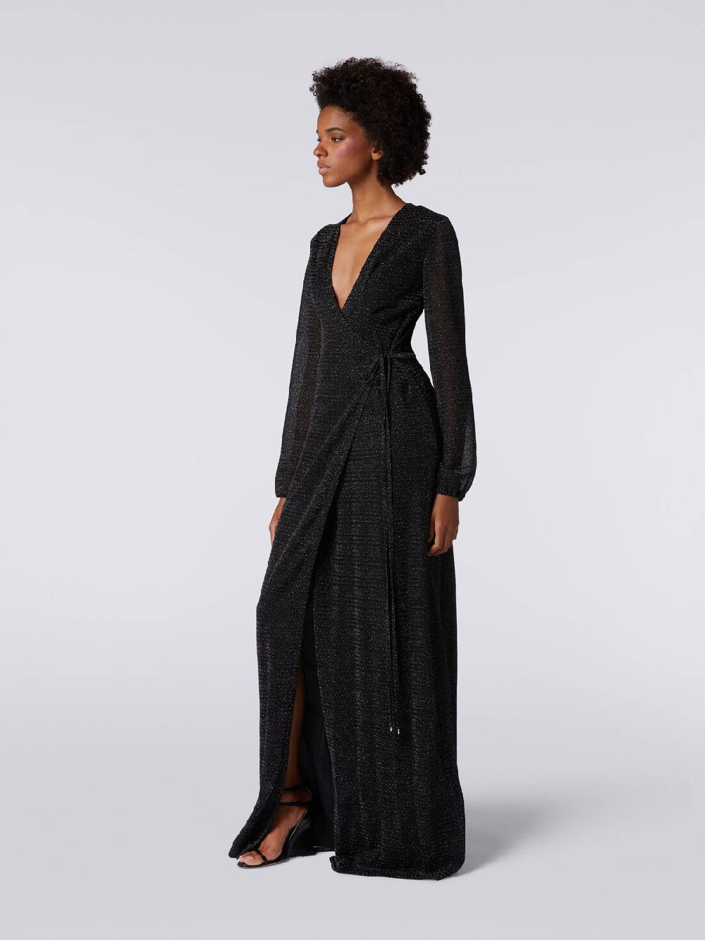 Missoni Abito lungo con scollatura a V in viscosa lamé Sconto