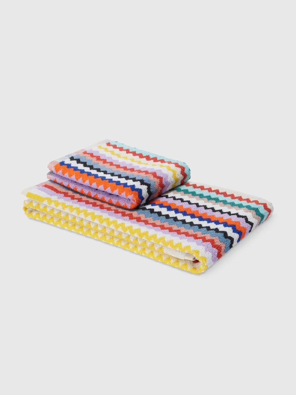 Missoni Set 2 pezzi di asciugamani da bagno Riverbero in spugna di cotone zig zag Offerte
