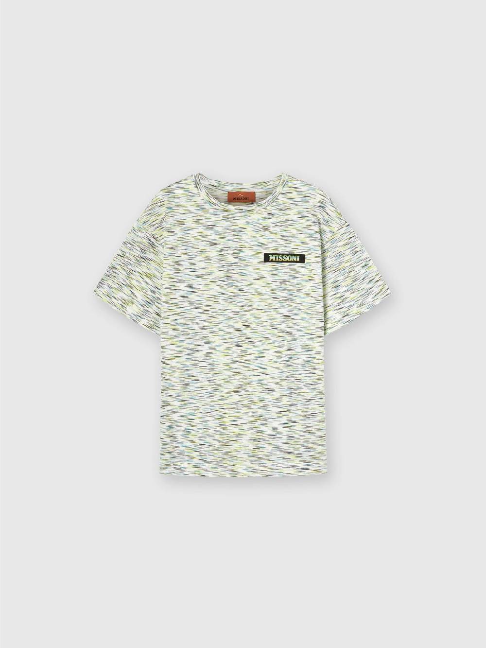 Missoni T-shirt in cotone fiammato con scritta logo Italy