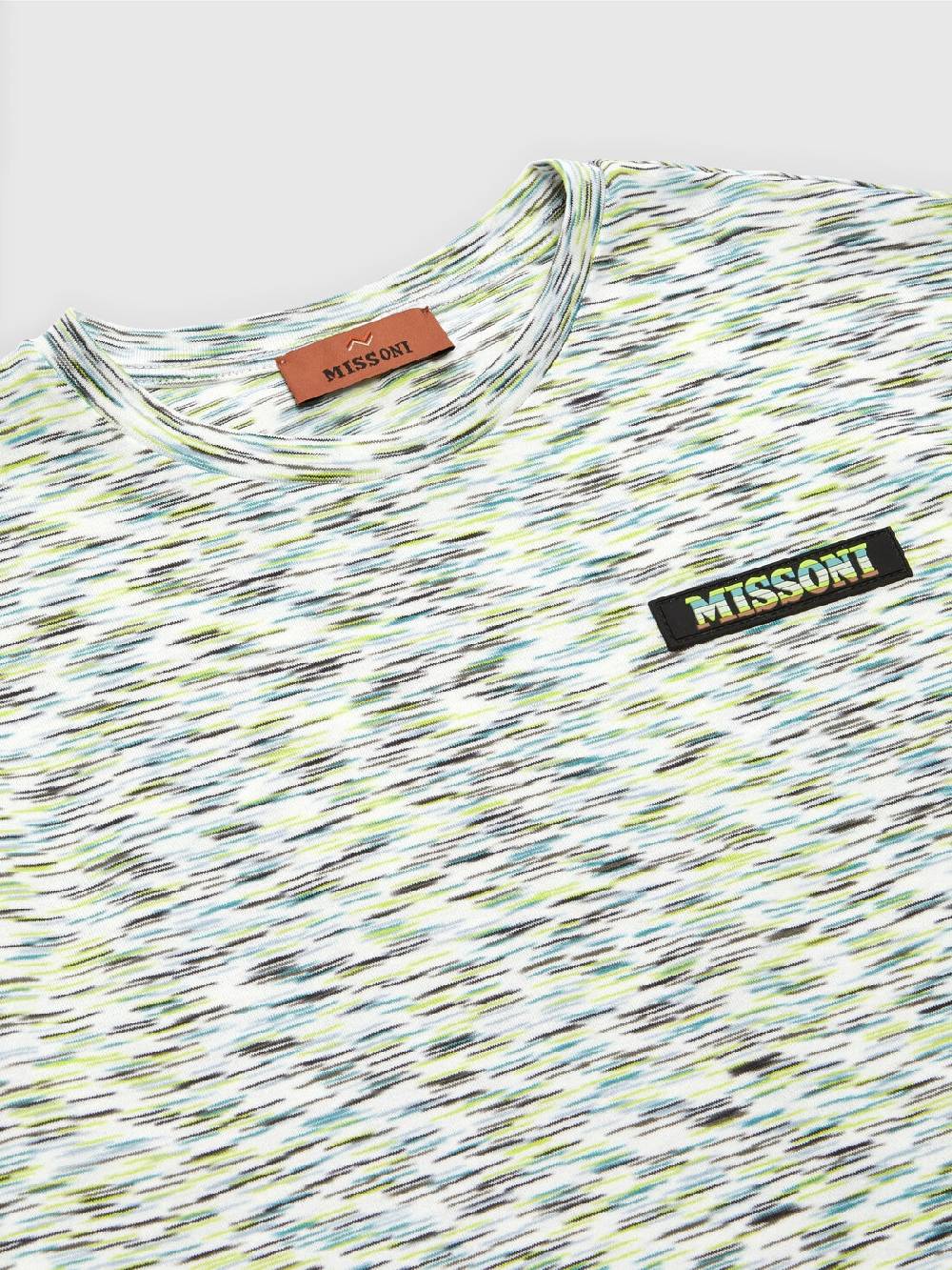 Missoni T-shirt in cotone fiammato con scritta logo Italy