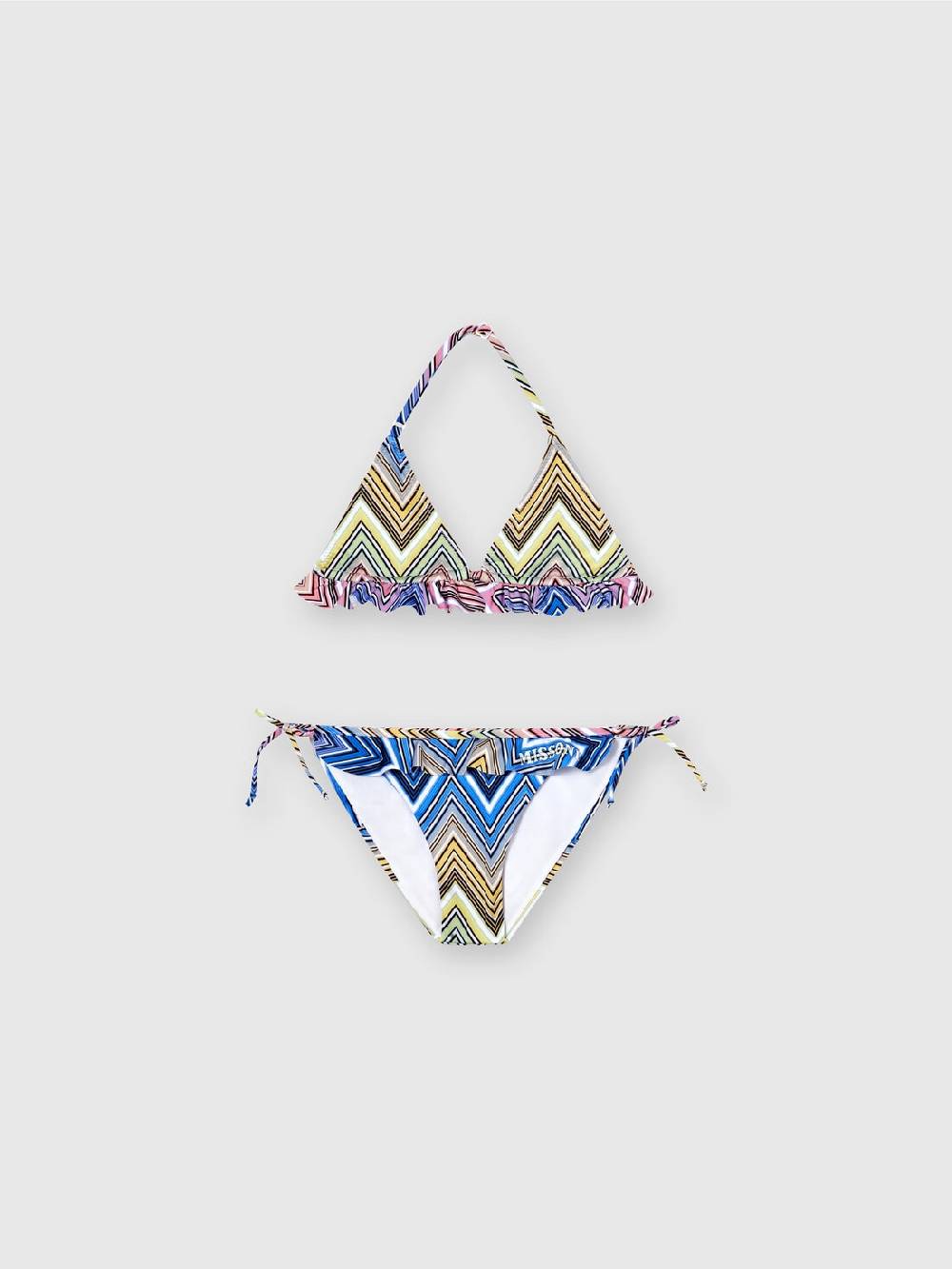 Missoni Bikini chevron con volant e scritta logo Qualità
