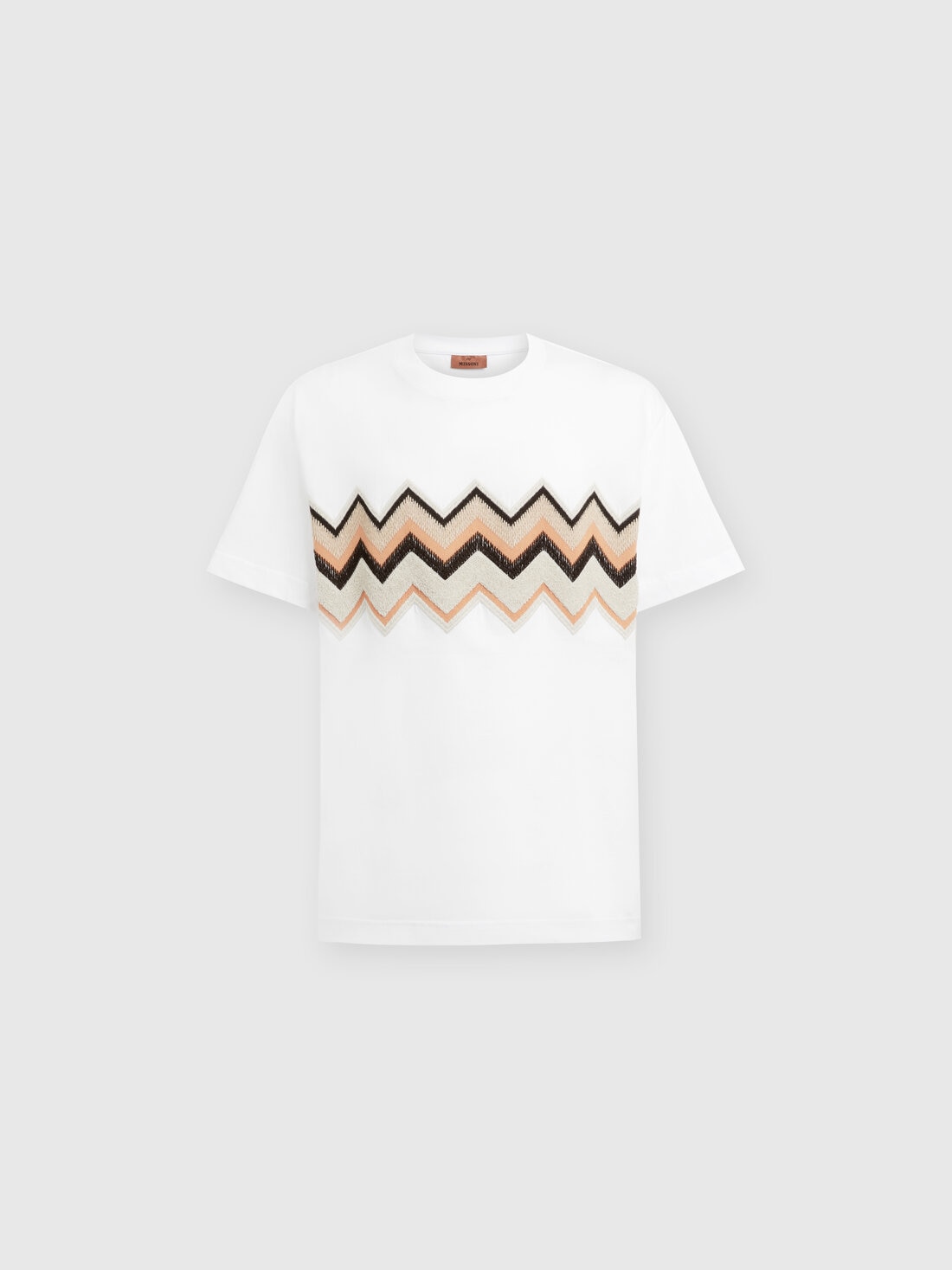 Missoni T-shirt in jersey di cotone con ricamo zig zag Acquista Ora