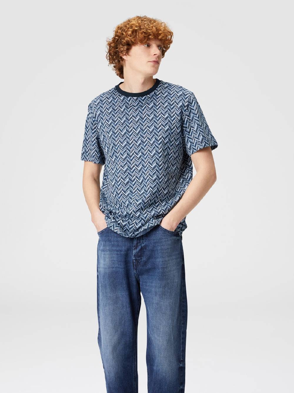 Missoni T-shirt in jersey di cotone jacquard zig zag Promozione Limitata