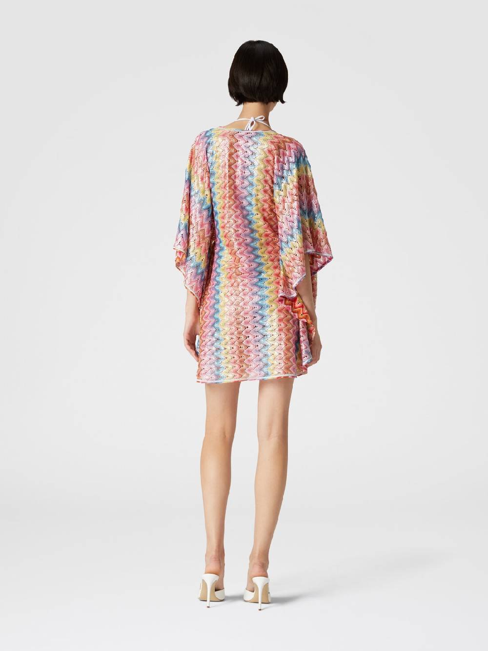 Missoni Caftano copricostume corto in pizzo spalmato Fino al 65% di sconto