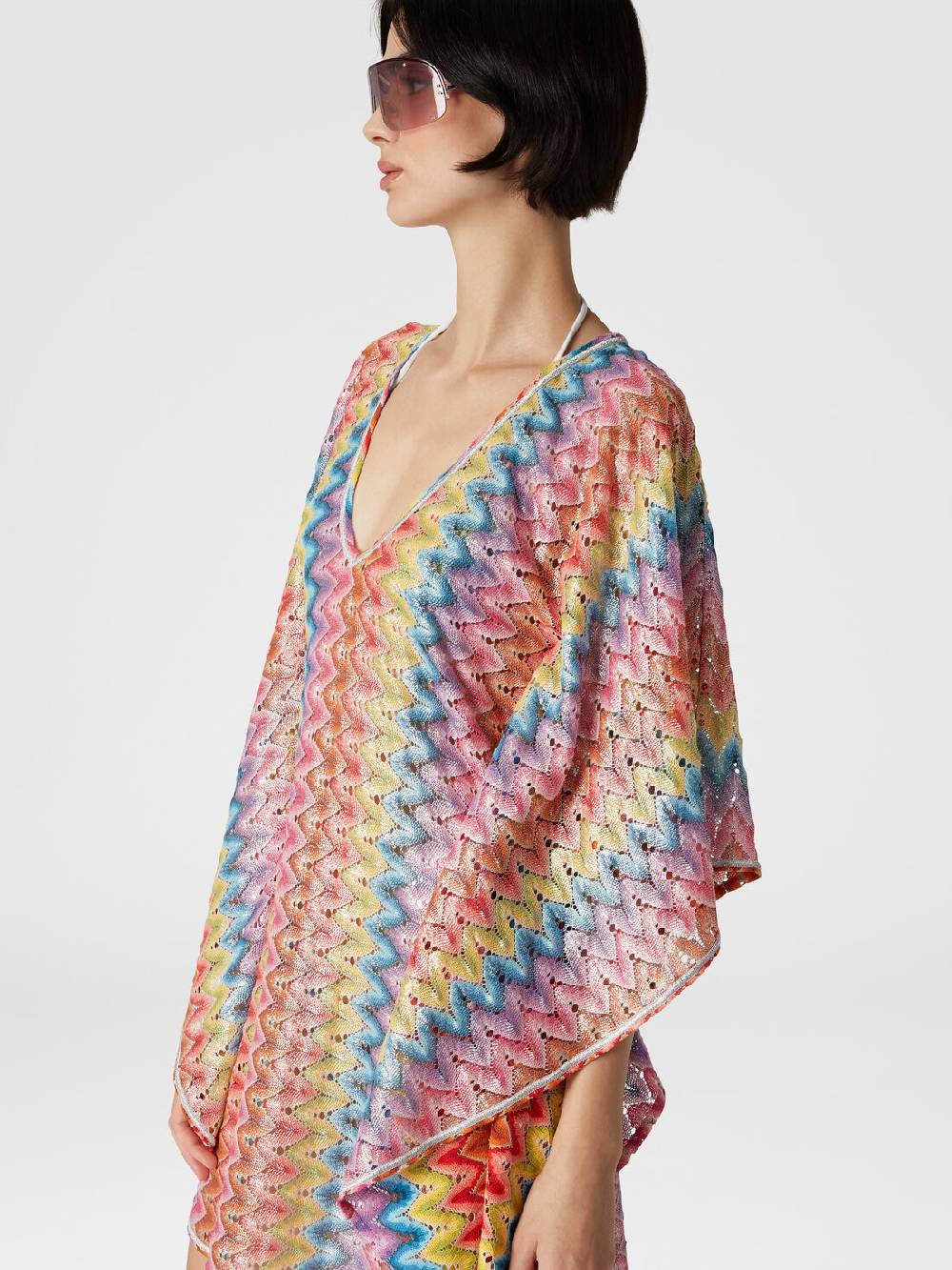 Missoni Caftano copricostume corto in pizzo spalmato Fino al 65% di sconto