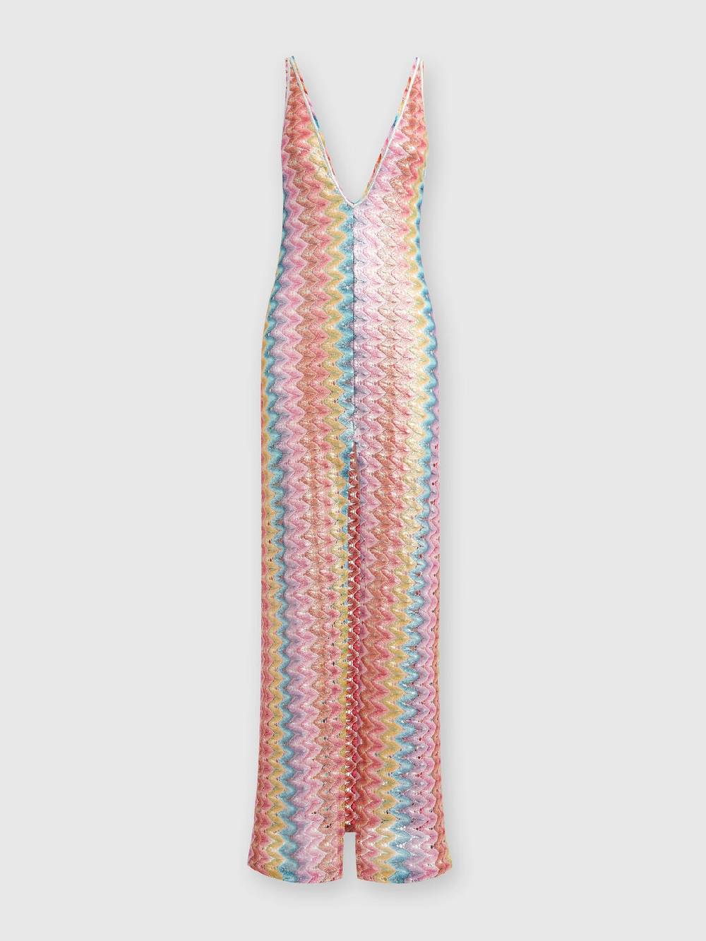 Missoni Abito copricostume lungo con scollatura a V e spacco Sottocosto