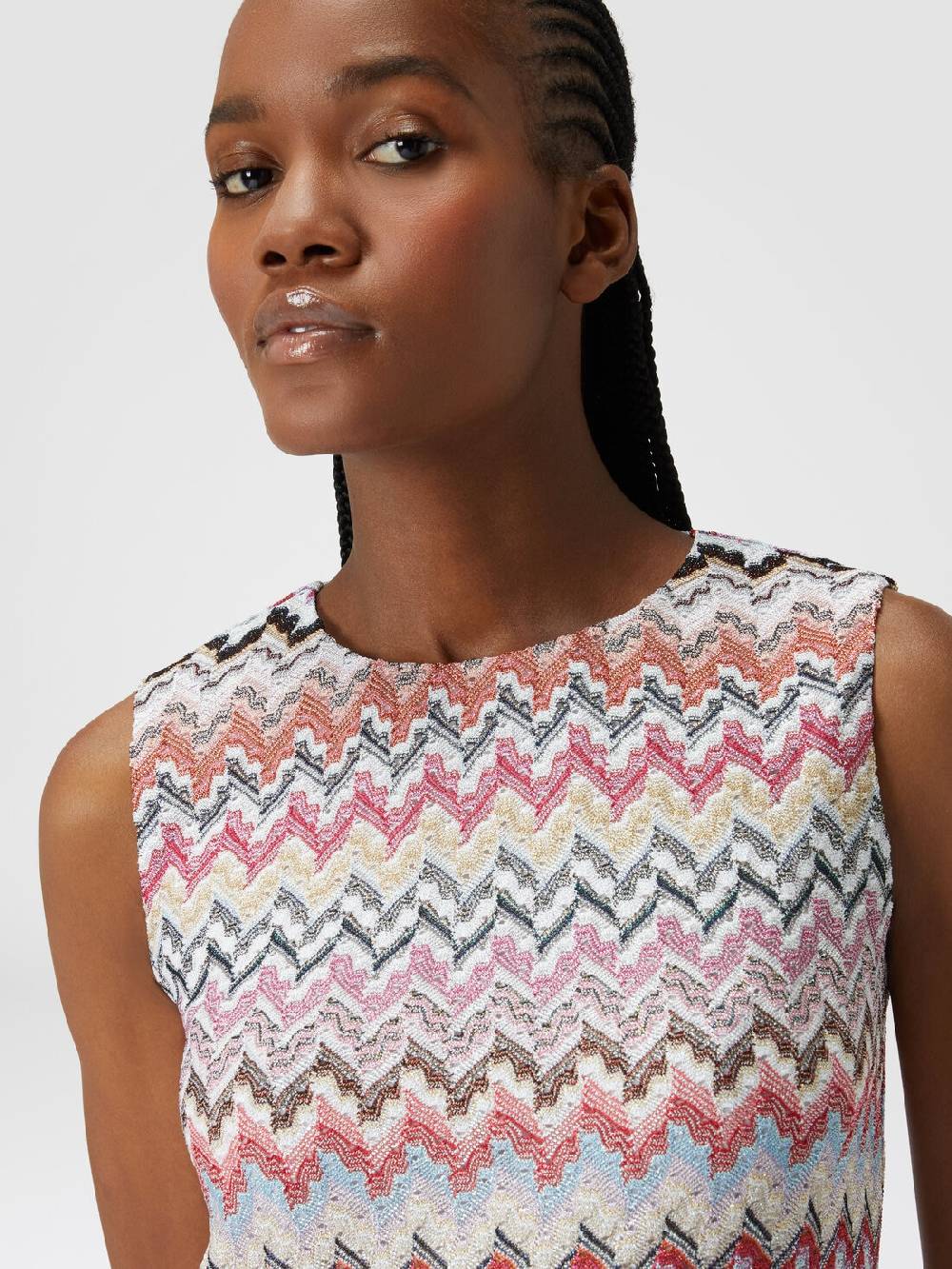 Missoni Mini-abito in misto viscosa lamé zig zag Convenienza