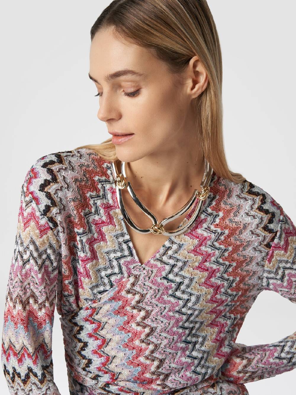 Missoni Tuta lunga in viscosa lamé zig zag Novità