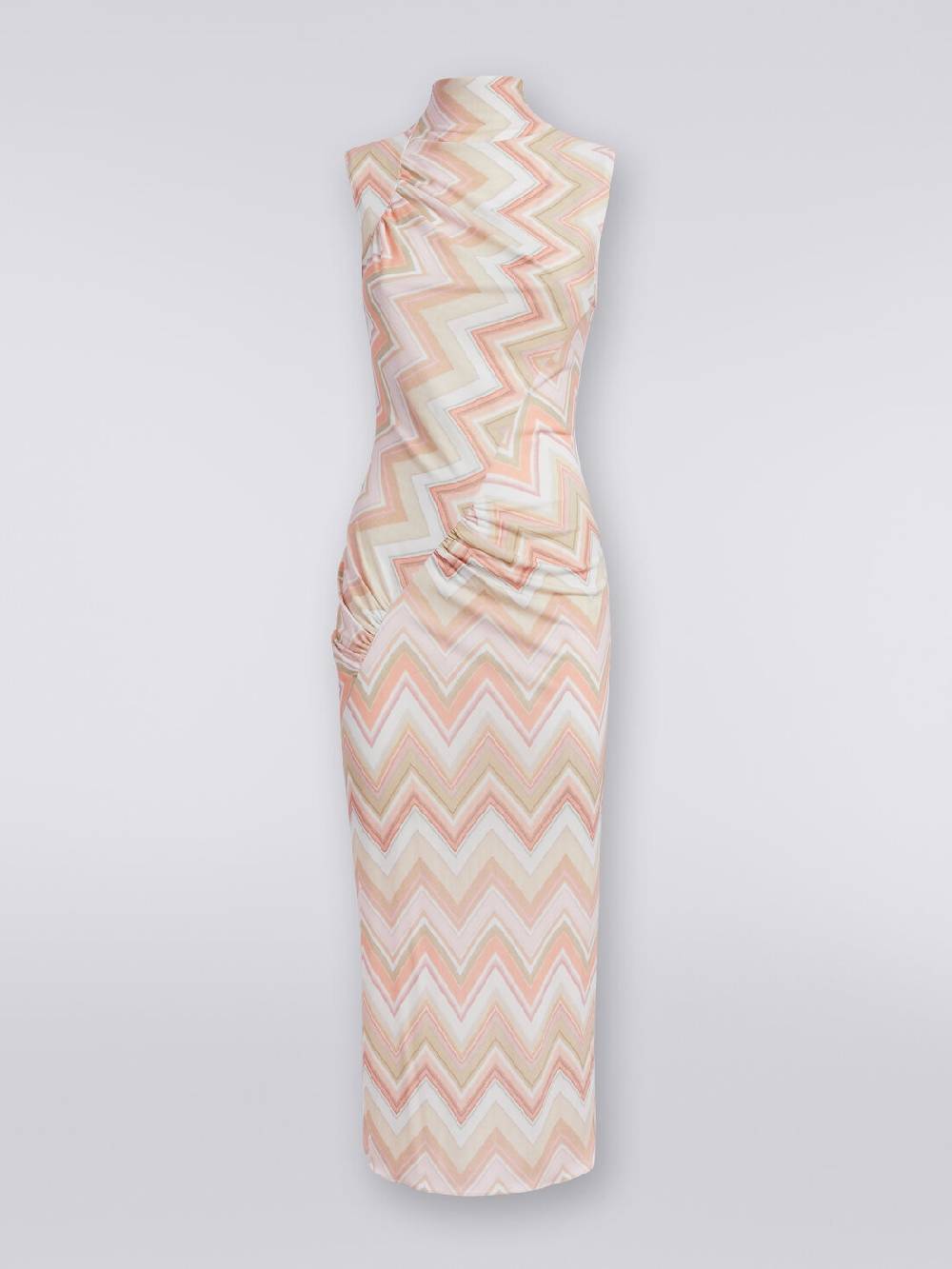 Missoni Abito longuette in viscosa zig zag con arricciature Economico