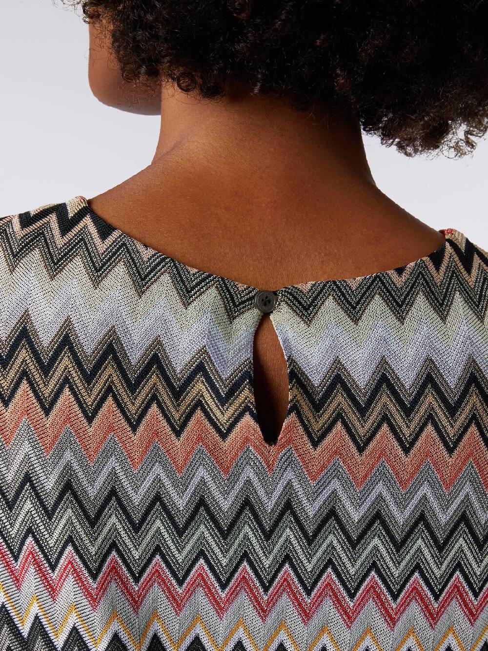 Missoni Abito a maniche corte in cotone e viscosa zig zag In Vendita