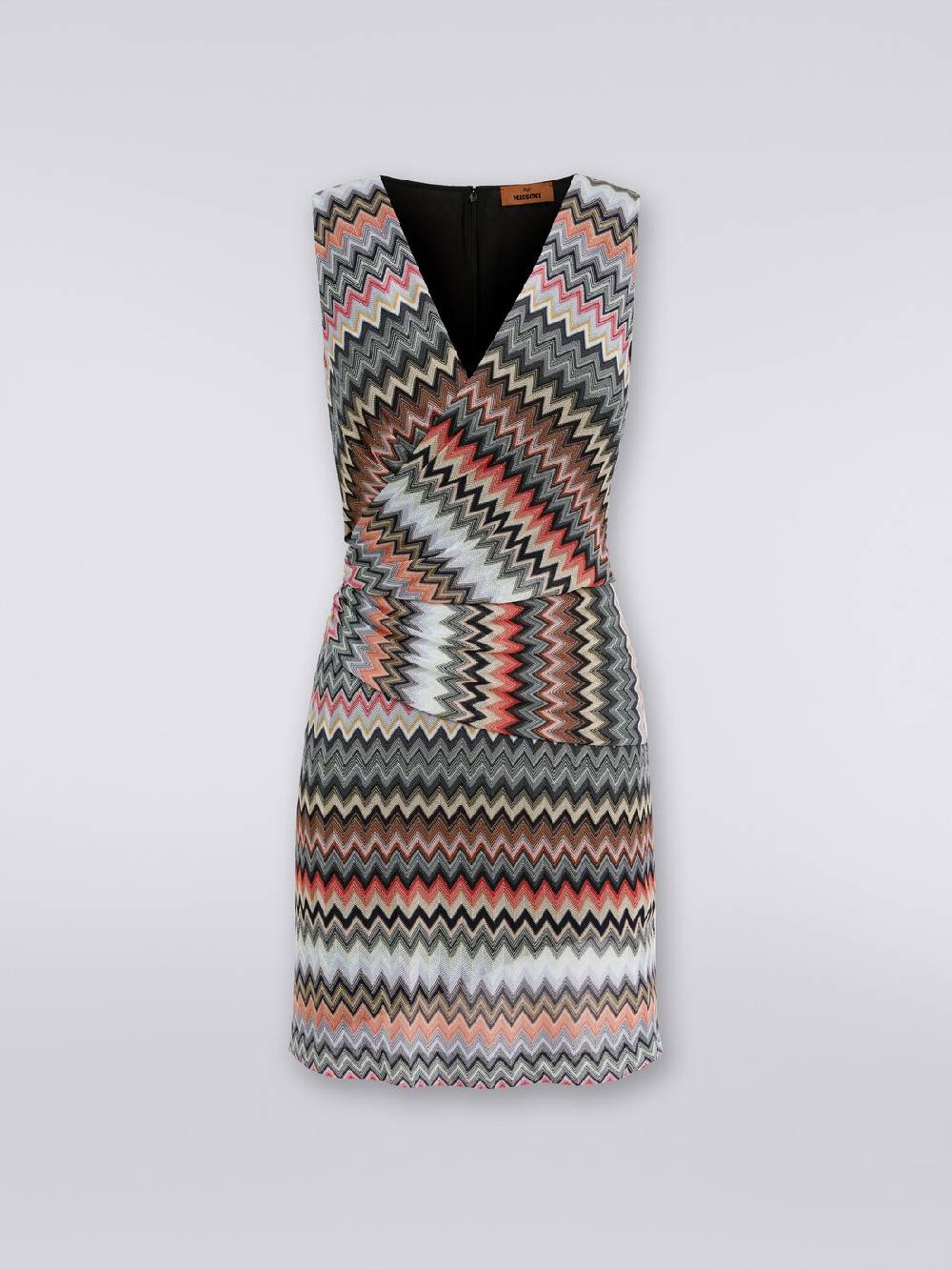 Missoni Mini-abito con scollatura a V in cotone e viscosa zig zag Saldi