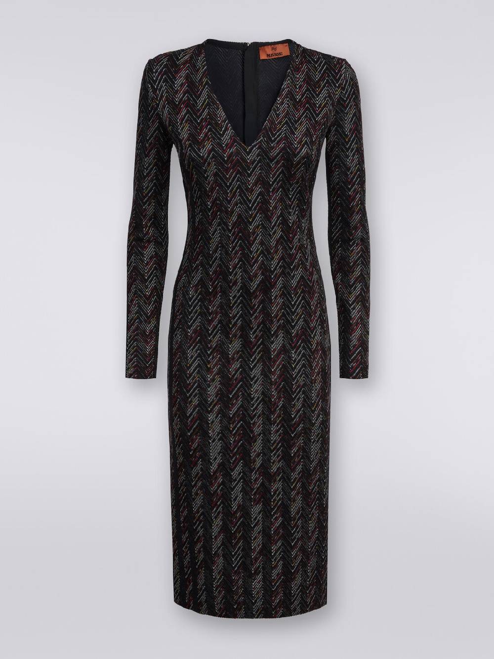 Missoni Abito lungo con scollatura a V in lana e viscosa zig zag Offerte