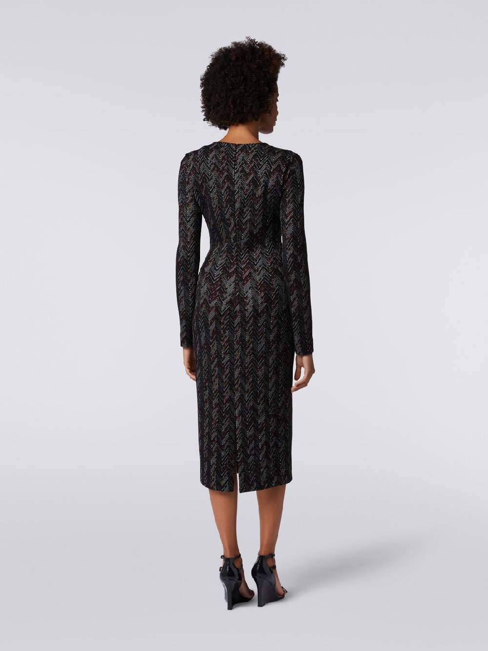 Missoni Abito lungo con scollatura a V in lana e viscosa zig zag Offerte