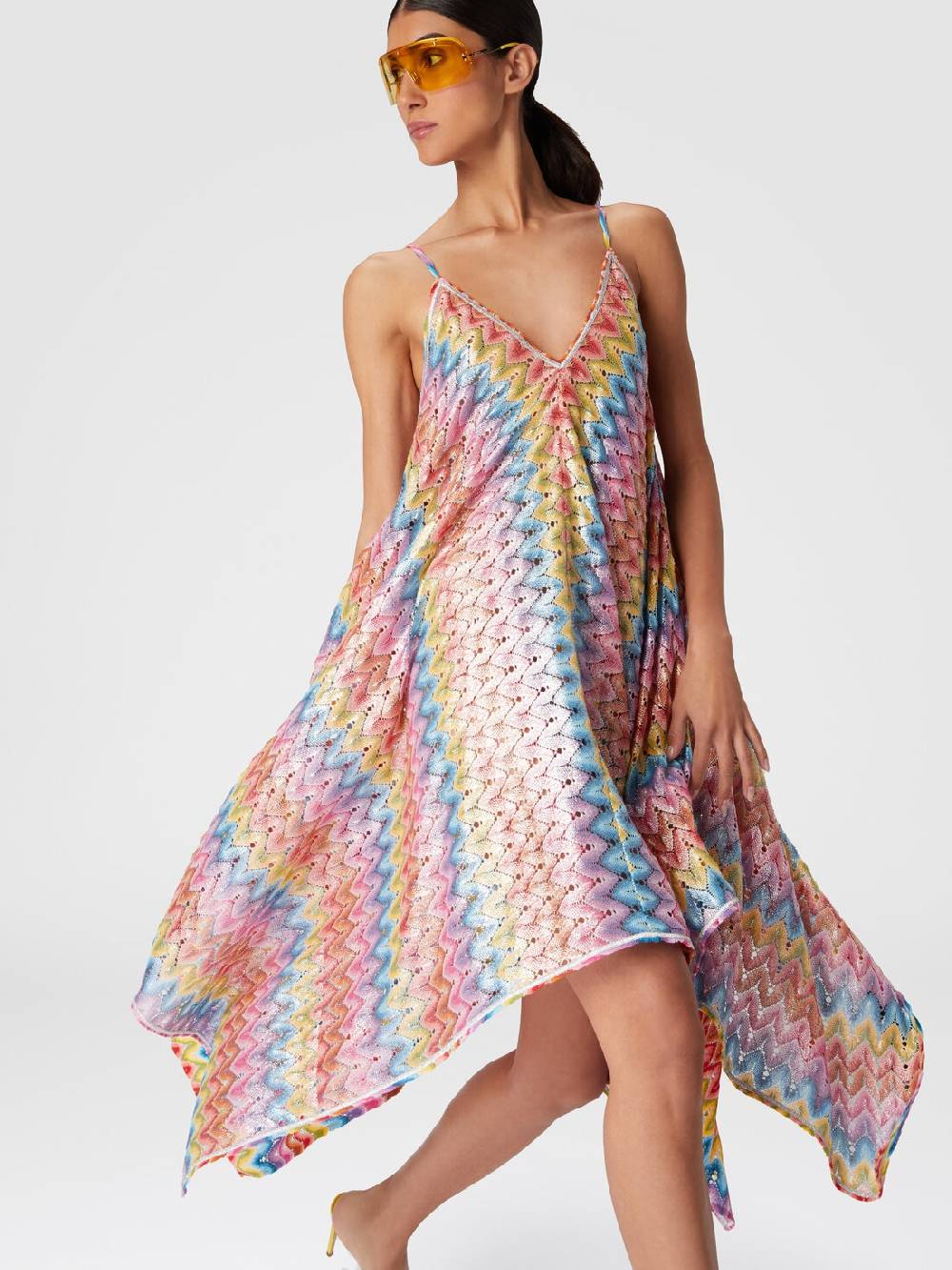 Missoni Abito copricostume a foulard in pizzo spalmato Vendita Calda