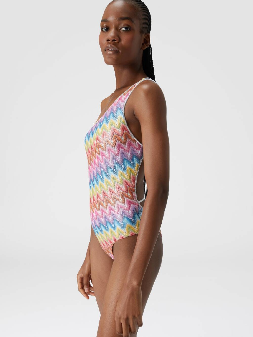 Missoni Costume intero monospalla in pizzo spalmato Vendite Flash