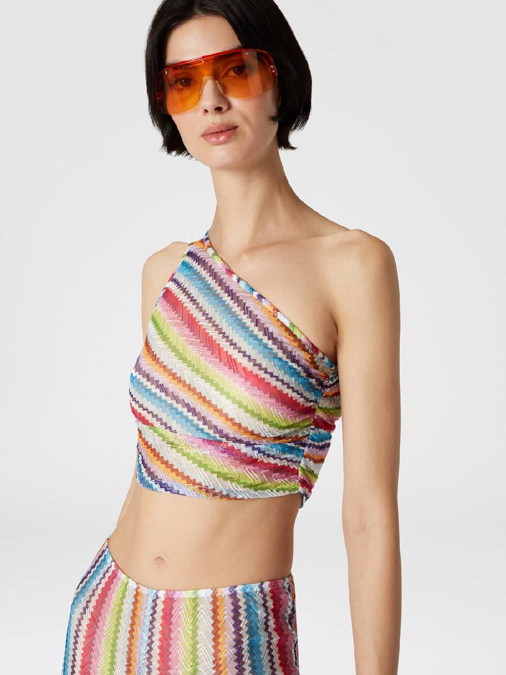 Missoni Crop top monospalla con arricciatura laterale 2025