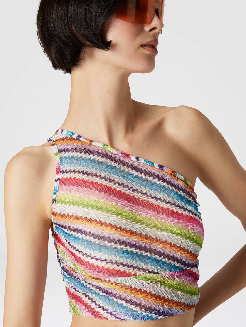 Missoni Crop top monospalla con arricciatura laterale 2025