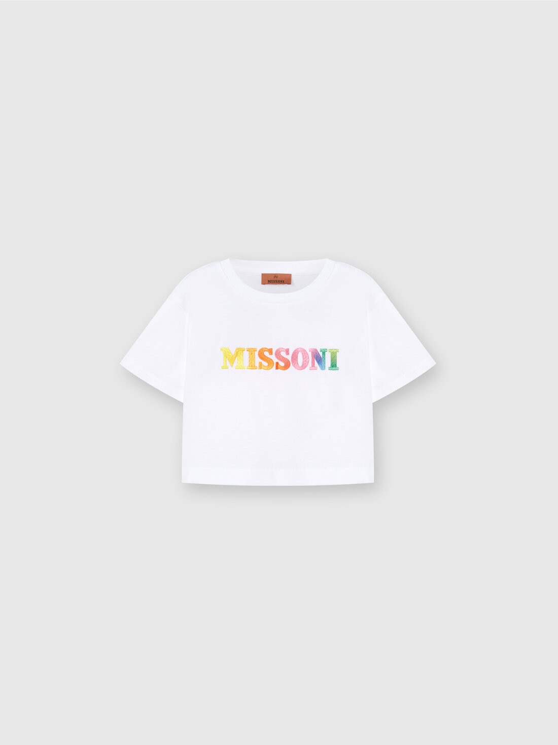Missoni T-shirt in jersey di cotone con scritta logo In Linea