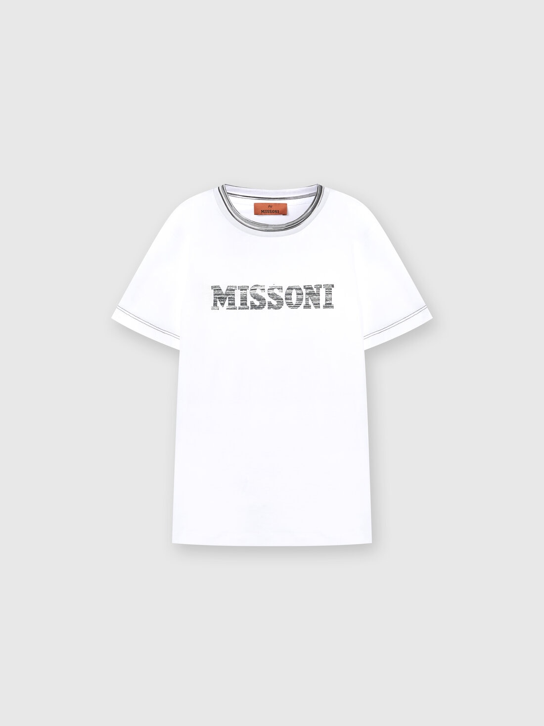 Missoni T-shirt in jersey di cotone con logo Nuovo