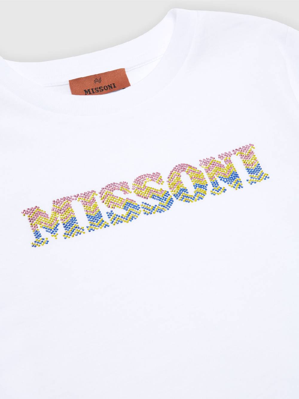 Missoni T-shirt in jersey di cotone con scritta logo chevron Qualità