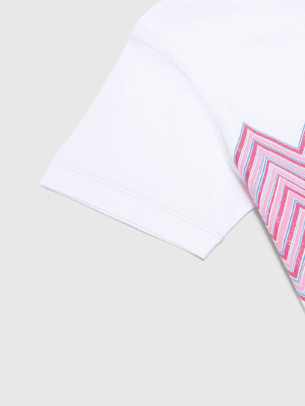 Missoni T-shirt in jersey di cotone con inserto chevron e logo Promozione