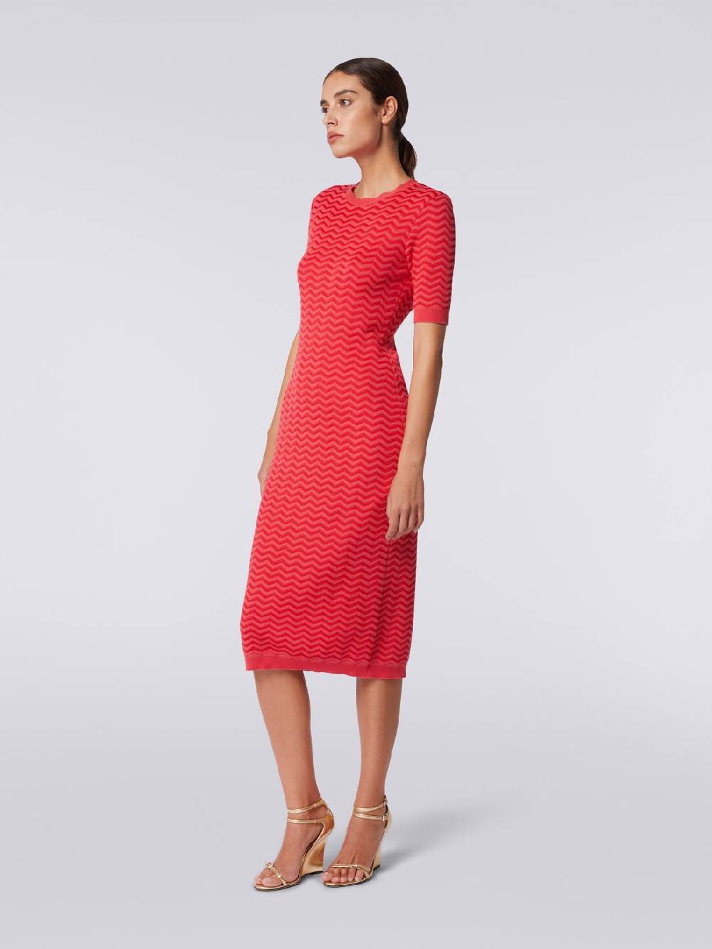 Missoni Abito longuette girocollo in maglia chevron Shopping Online