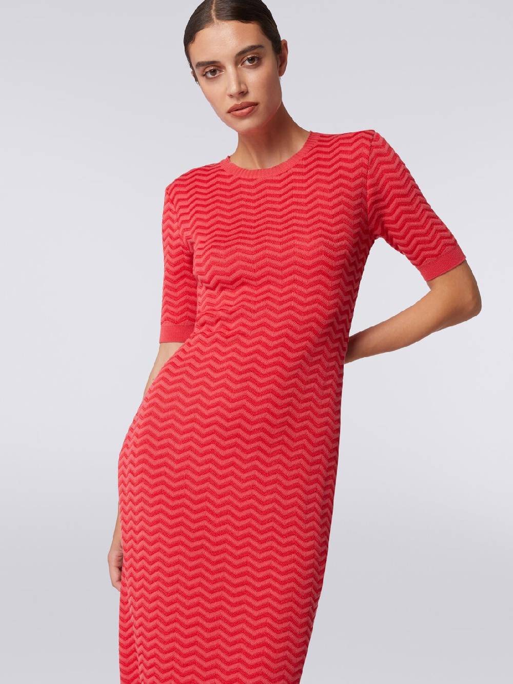 Missoni Abito longuette girocollo in maglia chevron Shopping Online