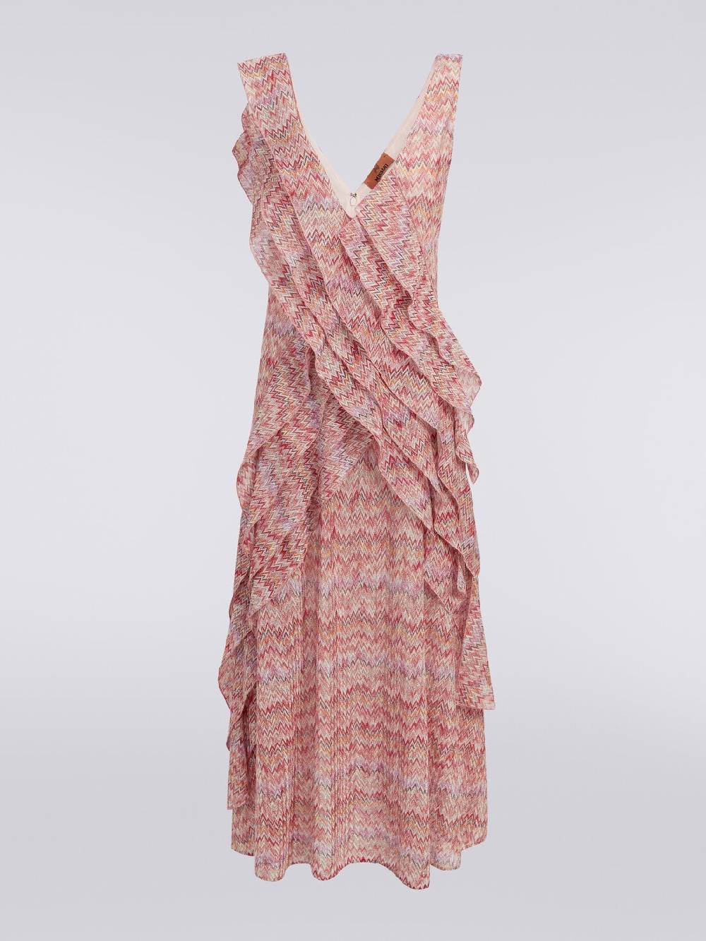 Missoni Abito midi motivo snake con balze e lurex Prezzo Ridotto
