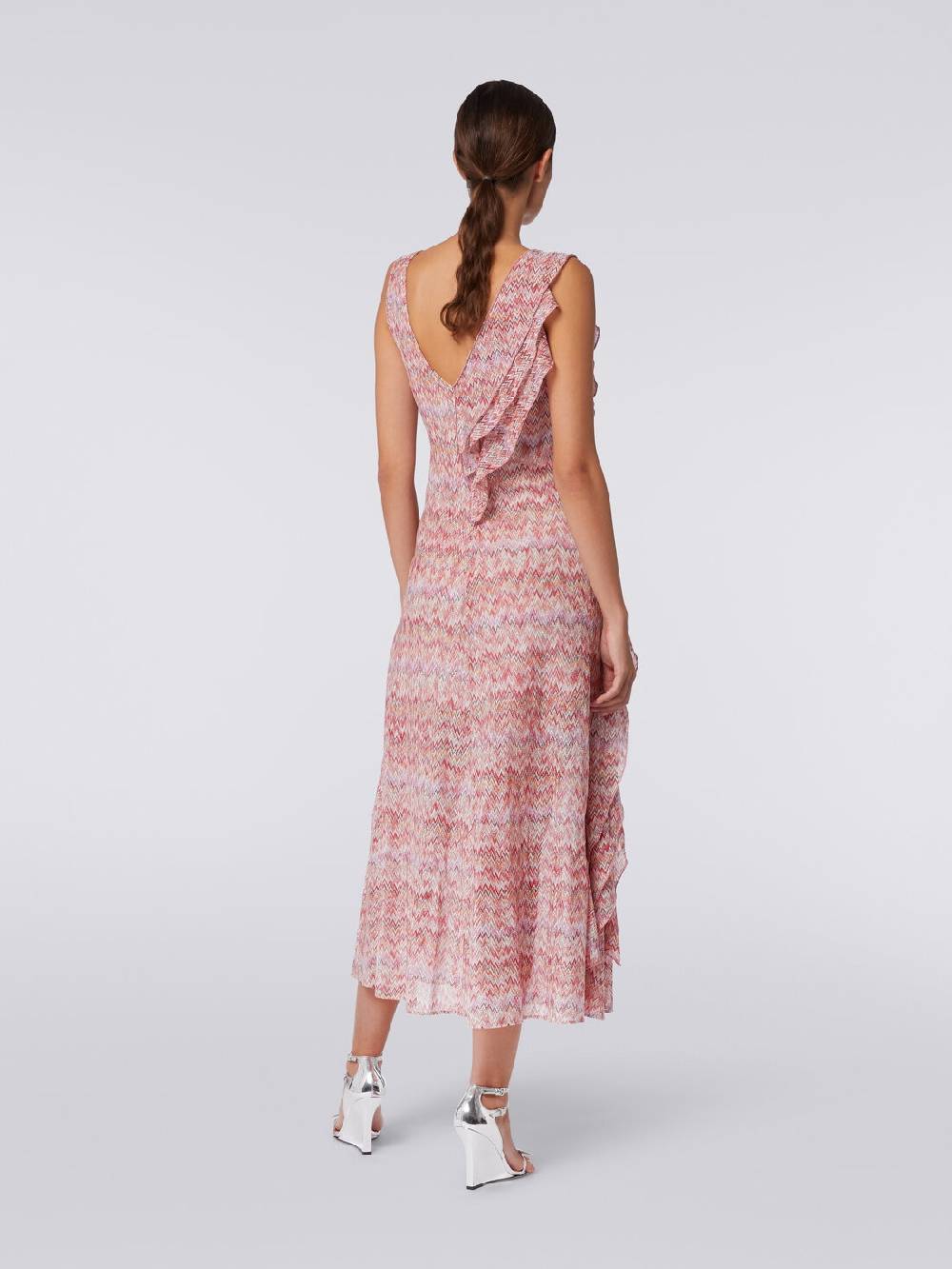 Missoni Abito midi motivo snake con balze e lurex Prezzo Ridotto
