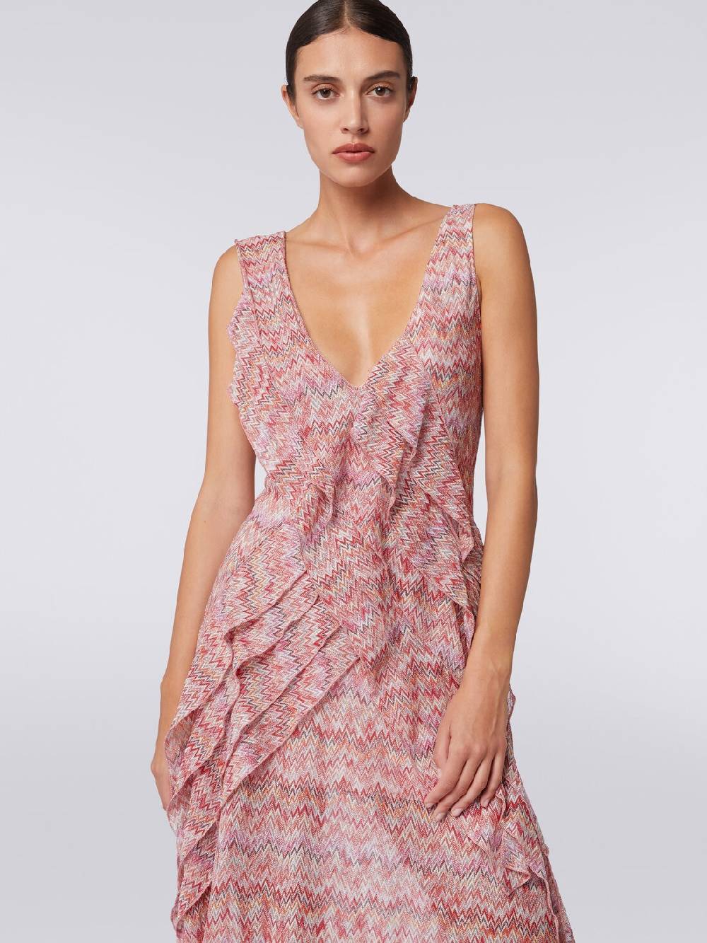 Missoni Abito midi motivo snake con balze e lurex Prezzo Ridotto
