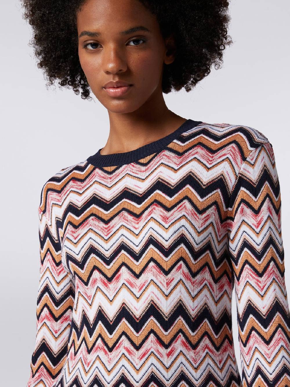Missoni Abito girocollo a maniche lunghe in maglia zig zag Novità