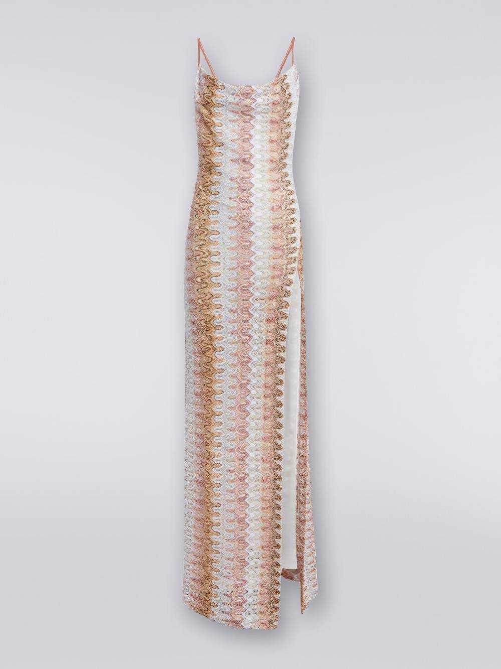Missoni Abito lungo effetto pizzo con scollatura drappeggiata e spacco Offerta