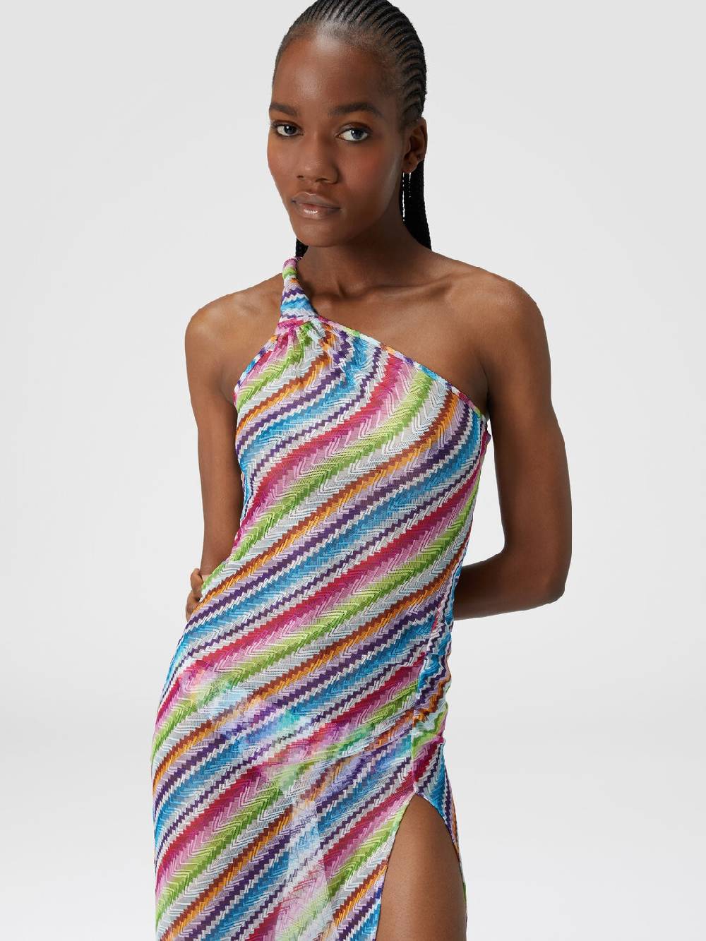 Missoni Abito copricostume stampa zig zag con scollatura a nodo Online