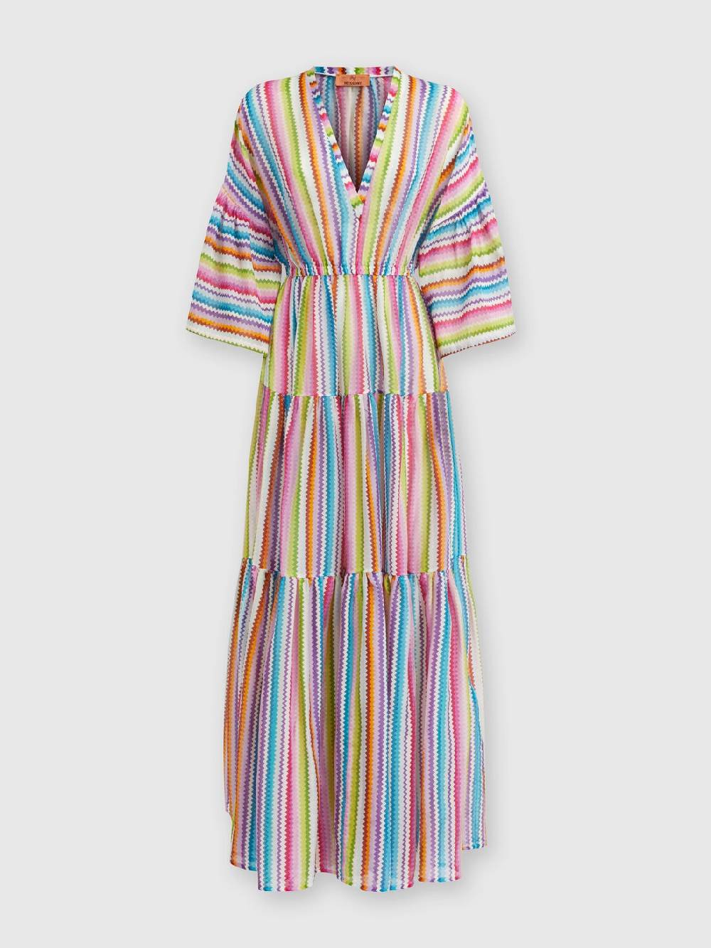 Missoni Abito copricostume lungo a balze stampa zig zag Outlet