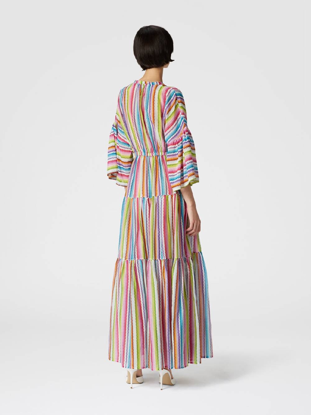 Missoni Abito copricostume lungo a balze stampa zig zag Outlet