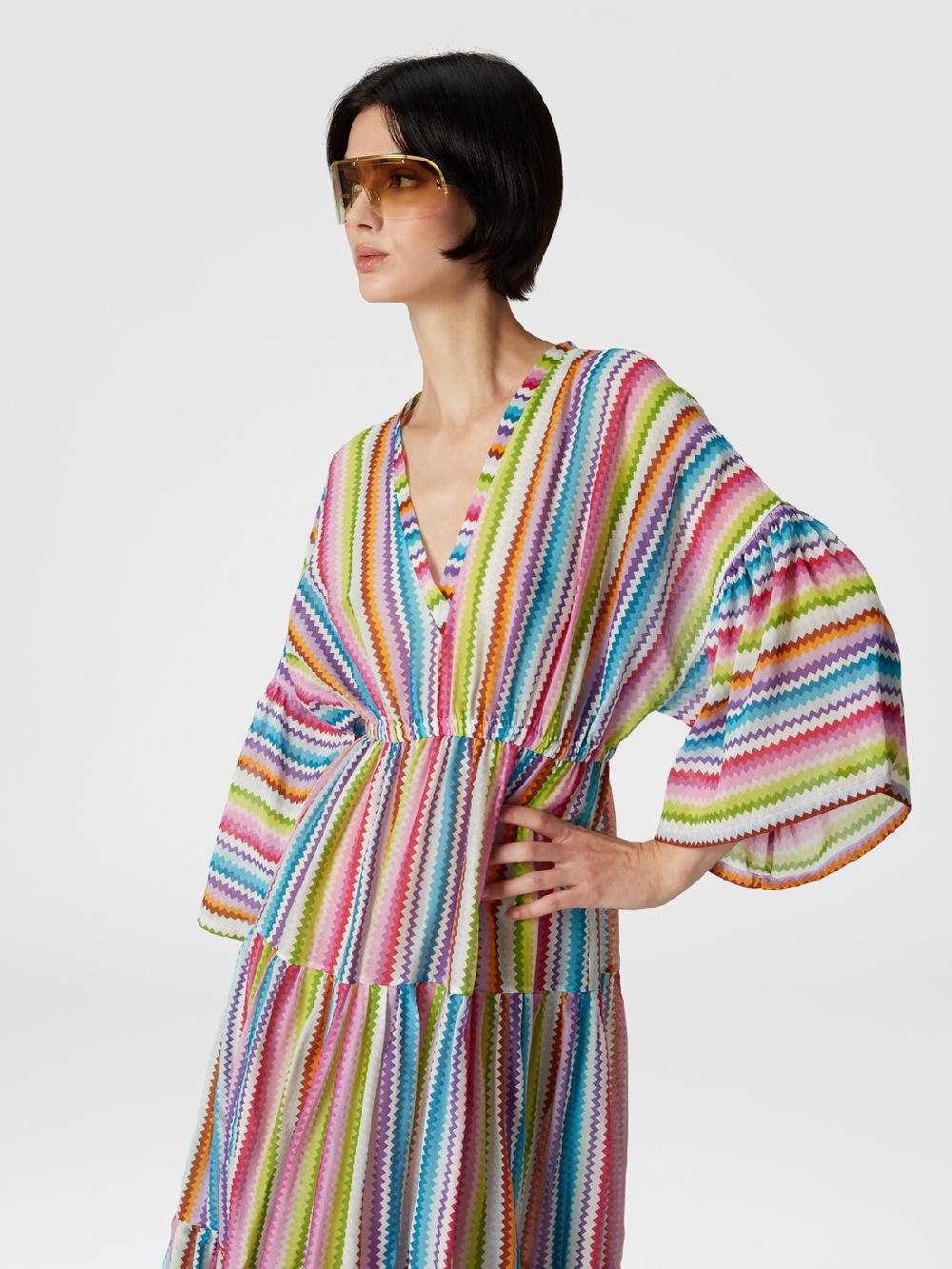 Missoni Abito copricostume lungo a balze stampa zig zag Outlet