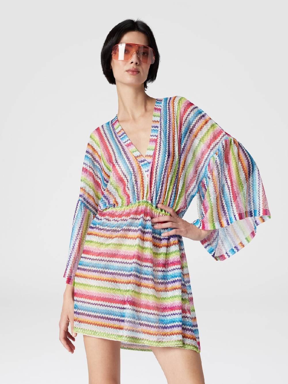 Missoni Caftano copricostume corto stampa zig zag In Vendita